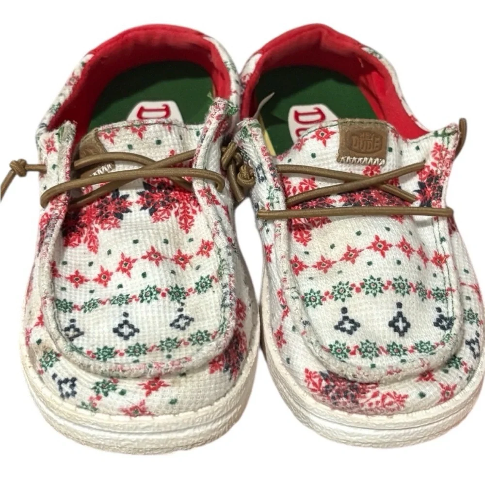 Hey Dude Wend T Ugly Christmas Sweater Slip On Shoes Size 10